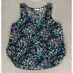 Van Winkle & Co Sleeveless Tunic Top Size M Scoop Neck Multicolor